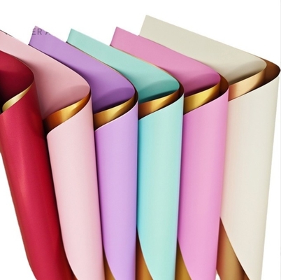 Goede prijs. Lichte luxe serie goud vasthoudend tweekleurig Hanfei Oya papier waterdicht roos bloem verpakkingspapier DIY boeket handgemaakt materiaal online