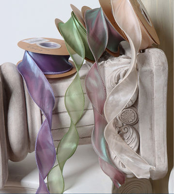 kopen Handgemaakt zelfgemaakt materiaal Zwart boog lint en kunstmatige zijde textuur visstaartgarens voor verpakkingen van verse bloemenboeketten online vervaardiging