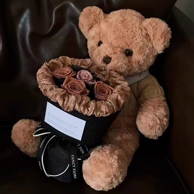 kopen Pop knuffel schattige beer boeket, eeuwige roos kunstbloem Valentijnsdag cadeau, verjaardagscadeau voor meisjes online manufacture