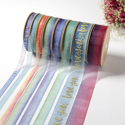 kopen DIY Webbing Ribbon 2,5 cm Roll in Solid Color Sneeuw gaas voor het verven en cadeau decoratie online vervaardiging