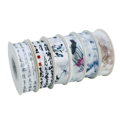 kopen Chinese stijl lint, inkt wassen, chiffon lint, polyester lint, cake, bloemen lint, bakken, kalligrafie stijl, handgemaakte DIY riem online vervaardiging