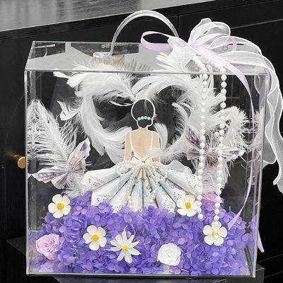 kopen Acrylische handmatige bloemenkast, vers bloembok, verpakkingsdoos voor bloemenkunst, zelfstandig materiaal, waterdicht, transparant licht, luxe souvenircadeau. online manufacture