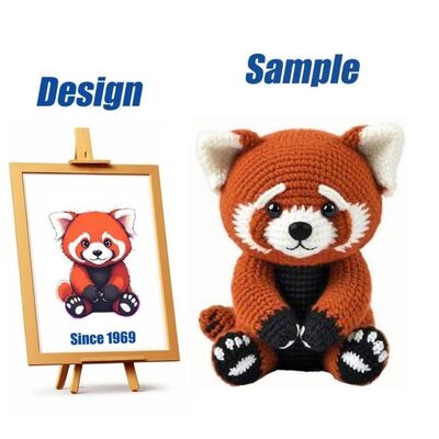 kopen Gebreide speeltjes gevulde pluisjassen Custom Plush schattig Amigurumi Panda Gevulde Plush Wild Animal Toys Panda Crochet Plush Pop online vervaardiging