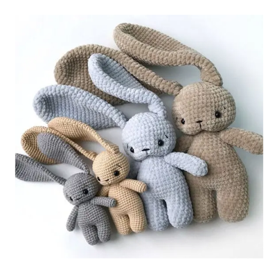 kopen 11-30 cm pluche konijn Amigurumi, gehaakt speelgoed van PP-katoen voor baby- en kerstcadeaus online vervaardiging