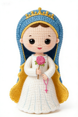 kopen Kiva Handmade Crochet Saint Doll, schattig pluis speelgoed in religieuze stijl, creatieve handgebreide pop online vervaardiging