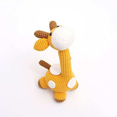 kopen Handgemaakte milieuvriendelijke gehaakte giraffe Amigurumi zacht gevuld speelgoed veilige pluche pop Baby Home Decor verjaardagscadeaus online vervaardiging