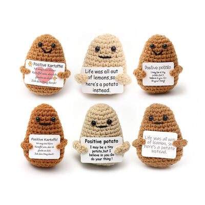 kopen Kawaii gevulde gebreide emotionele positieve aardappel gehaakte knuffelpop online vervaardiging