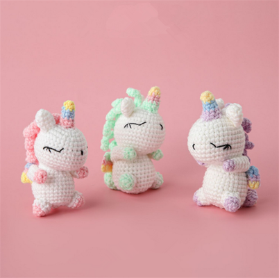 kopen Nieuwe Amigurumi Handgemaakte pluis speelgoed Kroket Pop Geschenk Decoratie Gevulde Dier Eenhoorn voor Jongens Meisjes online vervaardiging