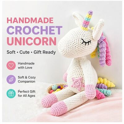 kopen Biologische haakstukken Warm verkoop zacht groot speelgoed Handgemaakt Ce-certificering Amigurumi Gevulde pluis eenhoornpop voor baby's online vervaardiging