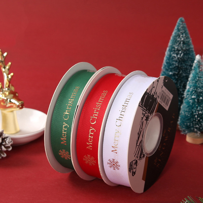 kopen Het vrolijke van de Verpakkingskerstmis van de Kerstmisgift Lint 2.5cmX50Y van Grosgrain het Lint van 1 Duimgrosgrain online manufacture