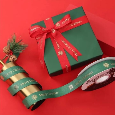 kopen Gedrukt Lint 25mm van Grosgrain van het Polyestersatijn Rood Kerstmislint online manufacture