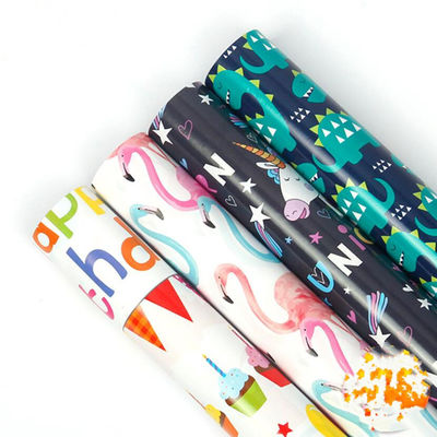 kopen Flamingo's en Dinosaurussen het Gouden het Document van de Giftomslag Ontwerp van het Broodjesbeeldverhaal voor Jonge geitjes online manufacture