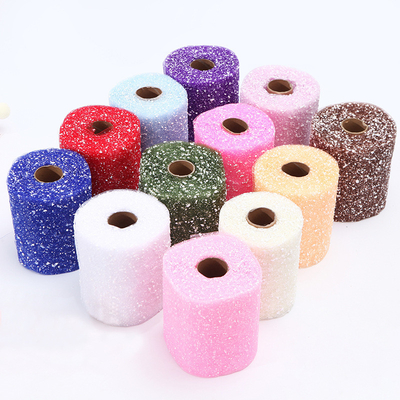 kopen Witte Sneeuw Dots Organza Tulle Rolls Wrapping de Yards van Mesh Fabric 15cm X 5 online manufacture