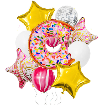 Goede prijs. De Aluminiumfolieballons van Pentagram van de beeldverhaaldoughnut voor de Decoratie van de Verjaardagspartij online