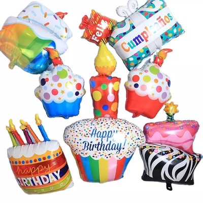 Goede prijs. Groothandel nieuwe stijl verjaardagstaart geschenken vorm heliumfolie mylar ballonnen voor gelukkige verjaardag babymeisje feestdecoratie online