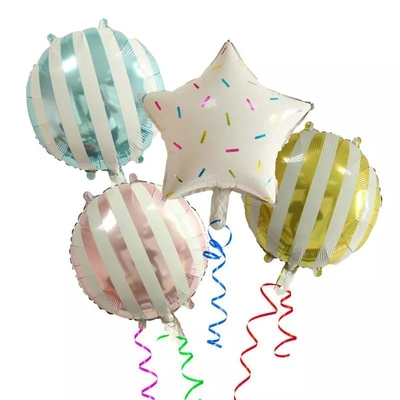 Goede prijs. Ronde Streep Patroon Folie Helium Mylar Ballon 18 Inch Voor Tik Tok Feestdecoratie online