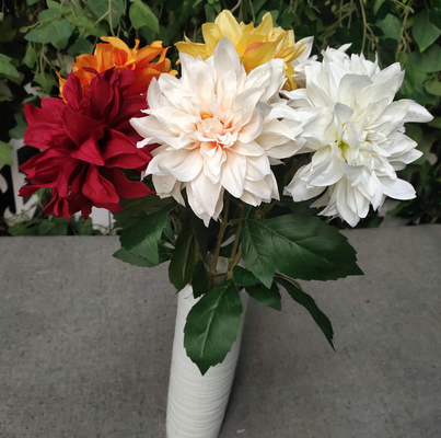 Goede prijs. Europese Stijl 3 Hoofden Dahlia Kunstbloem Voor Home Party Bruiloft Zijden Bloem online
