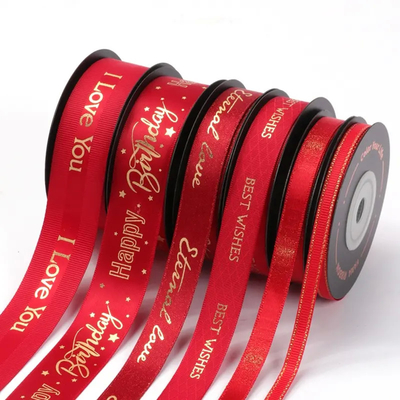 Goede prijs. Rood Dubbelgezicht Satin Grosgrain Print Ribbon Kerst Verpakking Geschenk online