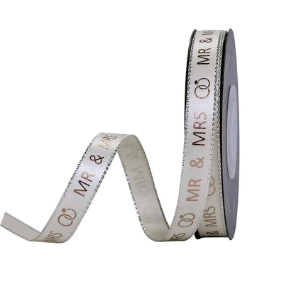 Goede prijs. Single Face Wedding Decorate Gifts Dozen Verpakking Custom Silk Satin Printed Ribbon Logo online