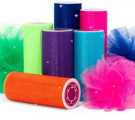 Goede prijs. Glitter Glitter Nylon tulle stof roll aanpasbare tulle rollen online
