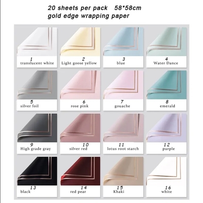 Goede prijs Geschenkverpakking Bloemisten Boeket Verpakkingspapier Golden Border Rose Koreaanse stijl Halfdoorzichtig online