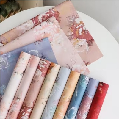 Goede prijs Koreaanse stijl Bloemenboeket Verpakkingspapier Vintage Rozen olieverf schilderij Patroon weefselpapier online