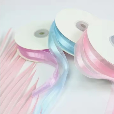 Goede prijs. Polyester Double Face Organza Ribbon Roll 1 inch Breedte voor Wedding Craft Gift Bow online