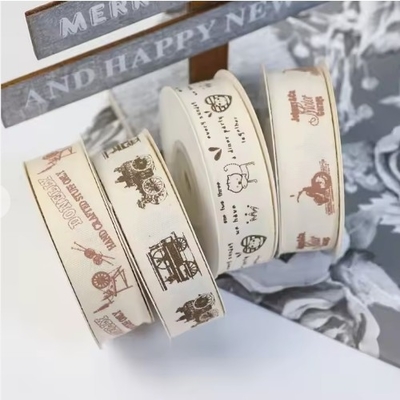 Goede prijs. Single Face RPET Recycled Cotton Ribbon 100% Cotton 10mm-100mm Custom Printed Silk Screen Crafts Gifts online
