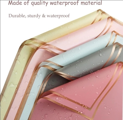 Goede prijs Waterdicht 58*58cm Golden Edge Boeketten Bloemenverpakkingspapier voor bloemistenverpakkingen online
