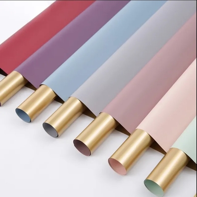 Goede prijs 64X34X0,36 cm Goed handgevoel Dubbelzijdig Plastic Bloemen Wrapping Paper met goud online