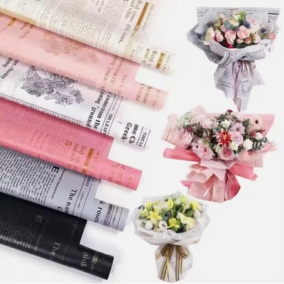 Goede prijs Bloemenbrief gedrukt gepersonaliseerd geschenkverpakkingspapier voor reedpulp boeketverpakking online