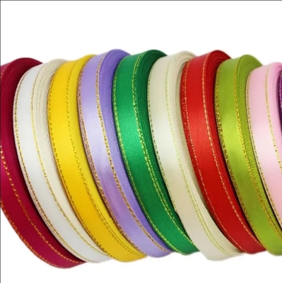 Goede prijs. High Tenacity Satin Ribbons Roze Gouden Rand Ribbon Groothandel Gift Packaging Ribbons online