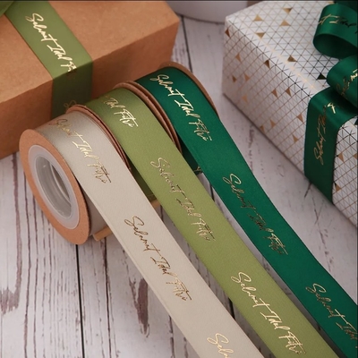 Goede prijs. Aanpasbaar Satin Ribbon Roze Goudfolie Gedrukt Ribbon voor cadeauverpakkingen online