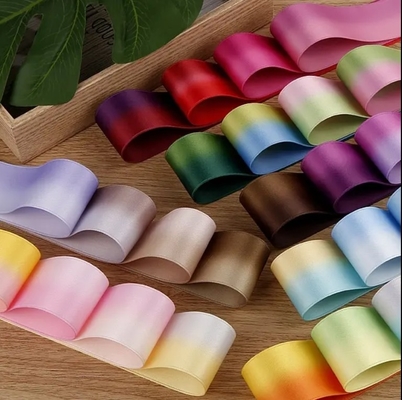 Goede prijs. Twee-tone polyester-watten print satine lint haar boeken materiaal accessoires cadeau bloemen wrap online