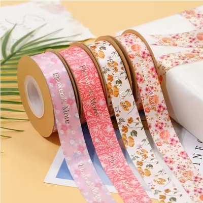 Goede prijs. Polyester cadeau verpakkings lint Custom Print Satin lint voor milieuvriendelijke boeket online