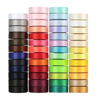 Goede prijs. 196 Kleur Regenboog Ribbon Single Double Face 100% Polyester Satin Wrap Ribbon Roll online