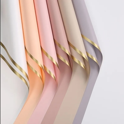 Goede prijs. 2024 Gold Edge Plastic Flower Wrapping Paper Multicolor Waterdicht Verdicht voor verse bloem online