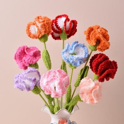 Goede prijs. Moederdagcadeau Handgemaakte boeket met afgeronde haaknagel kunstbloemen Meervoudige kleur 20x5cm online