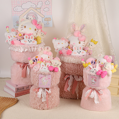Goede prijs. Geschenk Delu Gypsophila Pop Bouquet Ornamenten Verjaardag Meisje Gevulde Dieren Bloemen Bouquet online