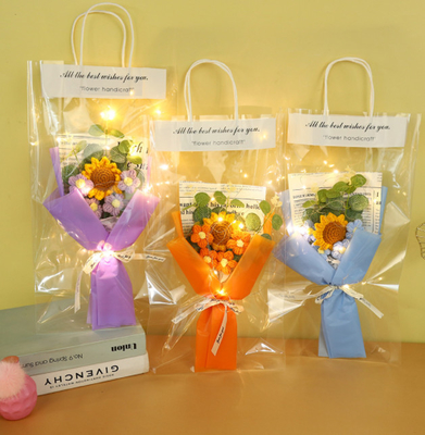 Goede prijs. 25x45 cm Zonnebloem Simulatie Gebreide Garens Bloem Arrangement online