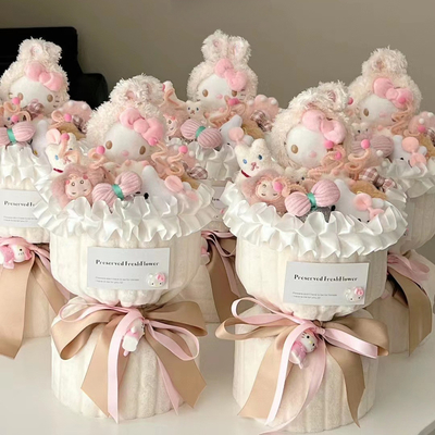 Goede prijs. Variety Poppen Plush Bloem Boeket Hallo Kitty Valentijnsdag/Jaar/Geboortedag cadeau voor kinderen online