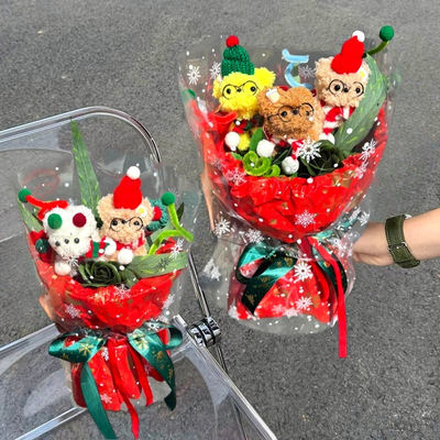 Goede prijs. Kerst Twist-Tie Puppy Plush Boeket Handgemaakt Schattig Hond Bloem Geschenk voor vriendje/vriendin Klaar om te geven online