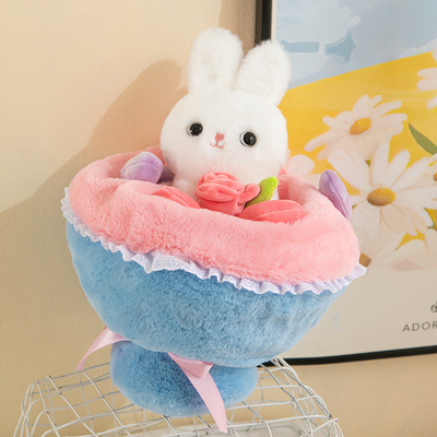 Goede prijs. Magic Bunny Bloemen Boeket - Valentijnsdag pluis cadeau voor haar 20x30cm pluis konijn online