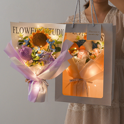 Goede prijs. Handgemaakte zonnebloem haakboeket - uniek cadeau voor vrouwen online