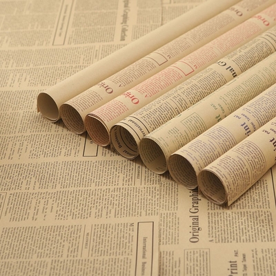 Goede prijs. Engels krantenverpakkingspapier voor boeketten Bloemenverpakkingsmateriaal - Vintage Kraftpapier online