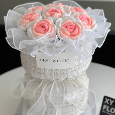 Goede prijs. Festival Bloemenboeketten Gebreide wolbloemen Eeuwige bloemen Gebreide rozen Creatieve verjaardagscadeautjes Bloemenboeketten voor vriendin en beste vrienden online