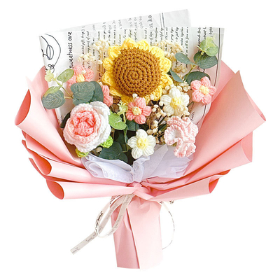 Goede prijs. Handgemaakte zonnebloem- en rozenboeket Perfect voor Moederdag of Valentijnsdag cadeautjes online