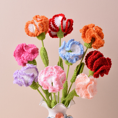 Goede prijs. 10x20 cm handgebreide kraankool anjer kunstbloemen imitatie bloemen in meerdere kleuren perfect Moederdag cadeau online