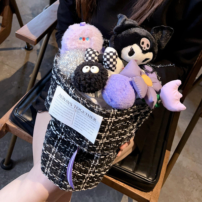 Goede prijs. Halloween cadeau pop boeket Kuromi Afgesloten pluis pop pompoen hoofd cartoon boeket verjaardag cadeau voor vriendin online