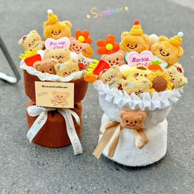 Goede prijs. Uniek Moedersdag cadeau Butter Bear Plush Pop Boeket in meerdere kleuren voor vrouwelijke geliefden online